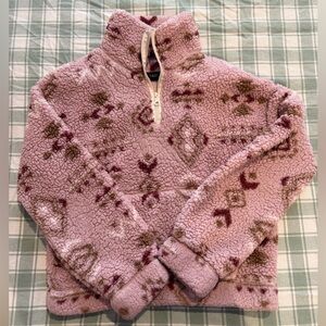 Love Tree Pink and Red Sherpa Pullover
